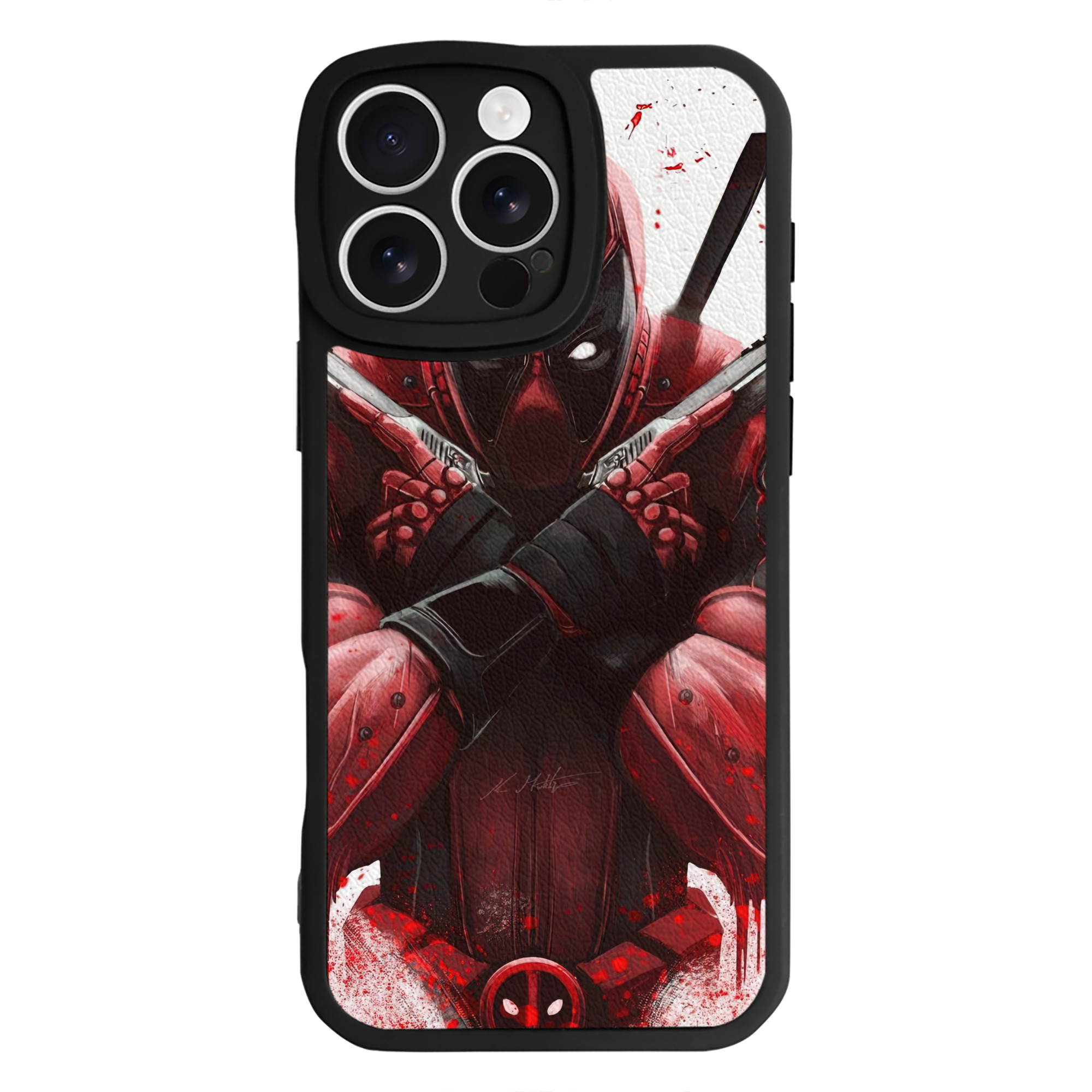 （画像用） Deadpool デッドプール 【iPhone 16シリーズ対応】シリコンスマホケース（レザー調） 材質：シリコン